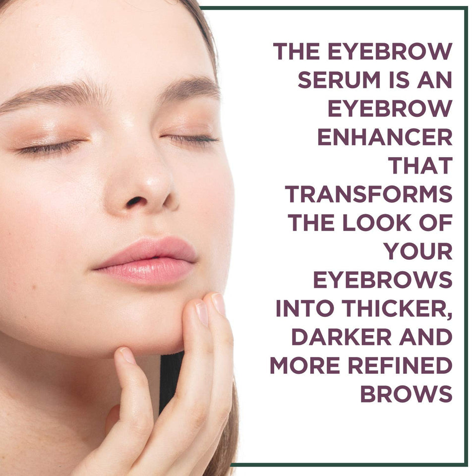 NuOrganic Eyebrow Serum Growth Enhancer Gel | Naturally Grow Fuller, Darker & Thicker brows | Plant Based Stem Cell Serum with Biotin & Growth Peptides | Fast Absorbing, Vegan & Cruelty Free (8ML)