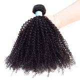 BLY 7A Mongolian Afro Kinky Curly Human Hair 3 Bundles 18 20 22 Inch Unprocessed Hair Weave Weft Big Hair for African American Women Natural Color