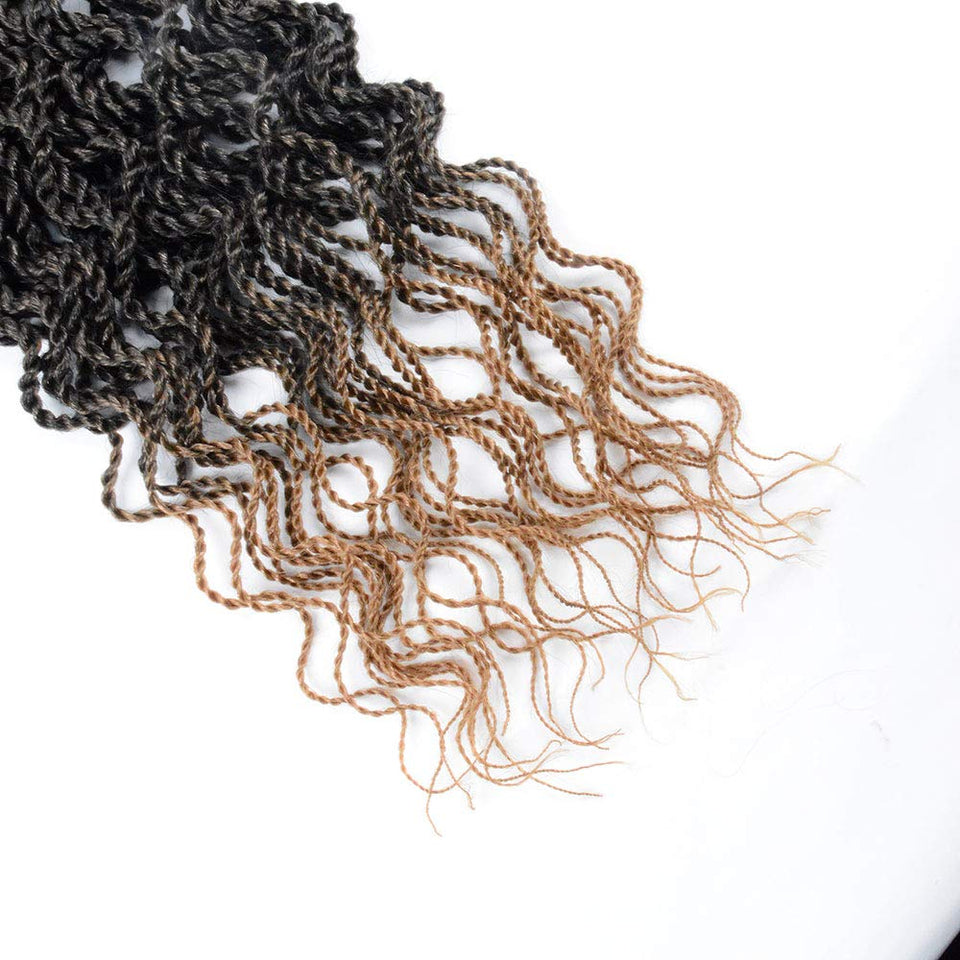 8 Packs Wavy senegalese twist crochet hair 18 inch crochet braids senegalese twist Synthetic Braiding Hair Extension (18inch8packs, T27)