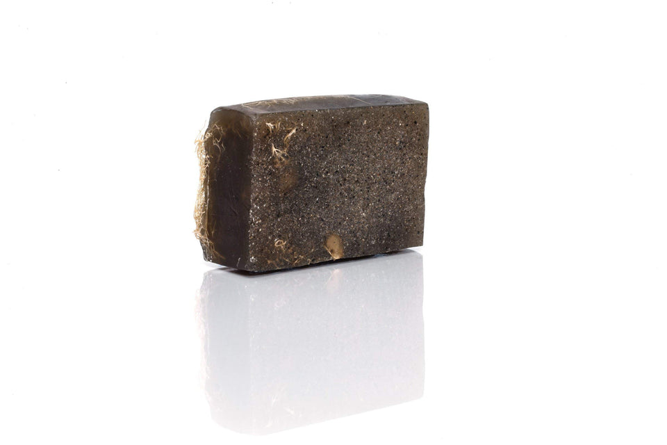 SABUN CO. Activated Charcoal Soap - Natural Exfoliating Loofah Soap Bar - Handmade, Moisturizing Soap with Loofah Inside | Face & Body Scrub Bar [4.40 oz - 125 gr]