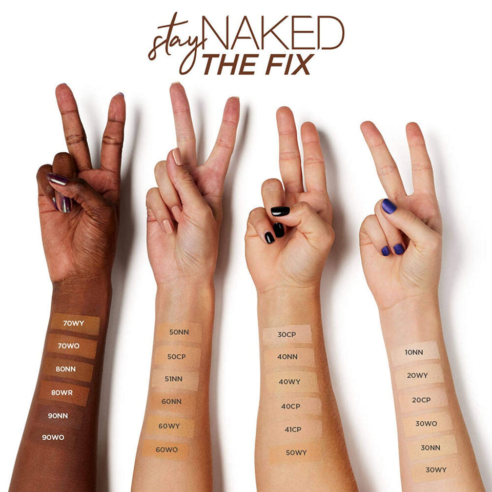 Urban Decay Stay Naked The Fix Powder Foundation, 10NN - Matte Finish Lasts Up To 16 Hours - Water & Sweat-Resistant - Comes with Charcoal-Infused Sponge