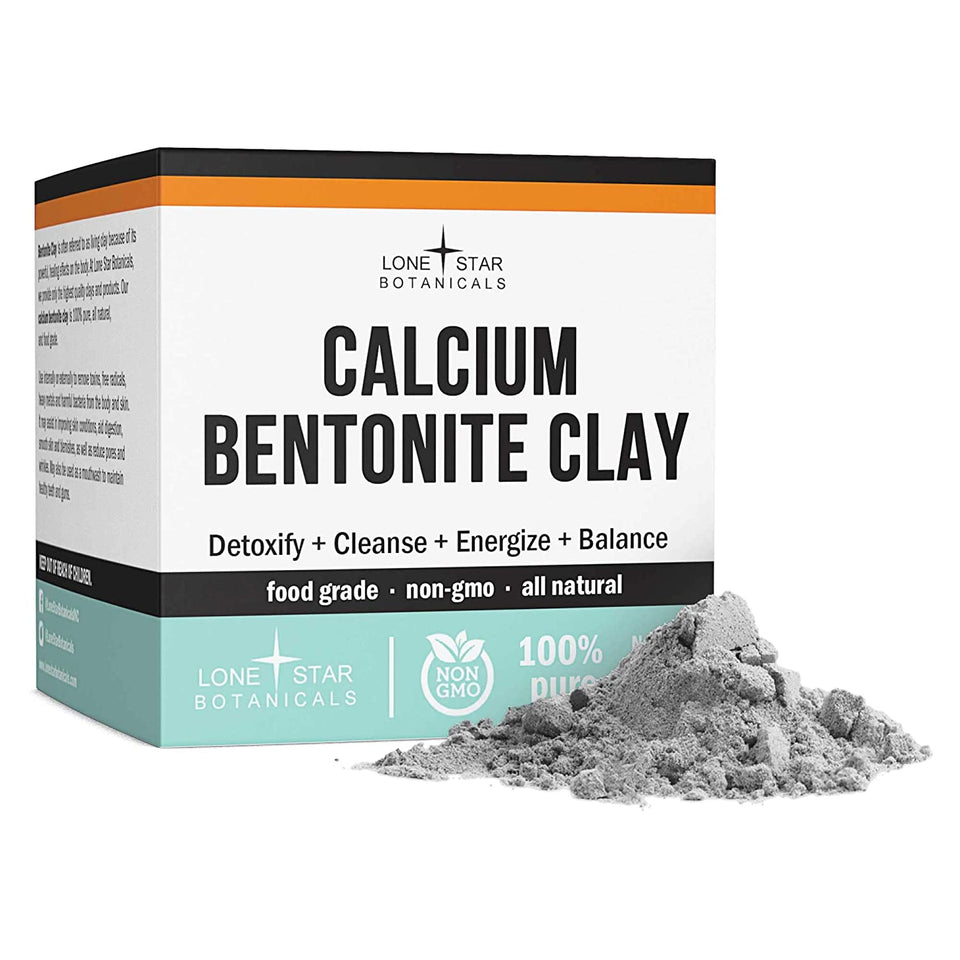 Calcium Bentonite Clay Healing Powder - Pure Organic Pharmaceutical, Better Than Food Grade - Face, Body & Hair Detox Mask, for Internal Use, Natural Mud Masks, Deep Pore Cleansing for Health & Beauty