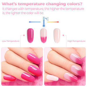 Poly Nail Gel Kit, Ohuhu 12 Colors Nail Gel Kit Enhancement Builder with 4 Temperature Color Changing Extension, 8 Regular Color Nail Extension Slip Solution Professional Kit for DIY Mother Girl Gift