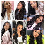 Wingirl Lace Front Human Hair Wigs for Women Pre Plucked Hairline 220% Denisty Brazilian Body Wave Lace Front Wigs with Baby Hair Natural Color(22inch wigs, 220% Denisty)