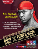 KISS RED Premium Bow Wow Power Wave Velvet Luxe Durag (HDUPPV08 - Chacoal Grey)