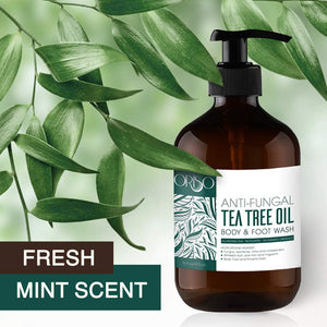 Tea Tree Oil Body Wash - Antifungal - Antibacterial Soap-Helps Athletes Foot - Toenail Fungus - Ringworm - Jock Itchy - Acne - Eczema - Yeast Infection - Body Odor - Itchy Skin - Sulfate Free - 16oz
