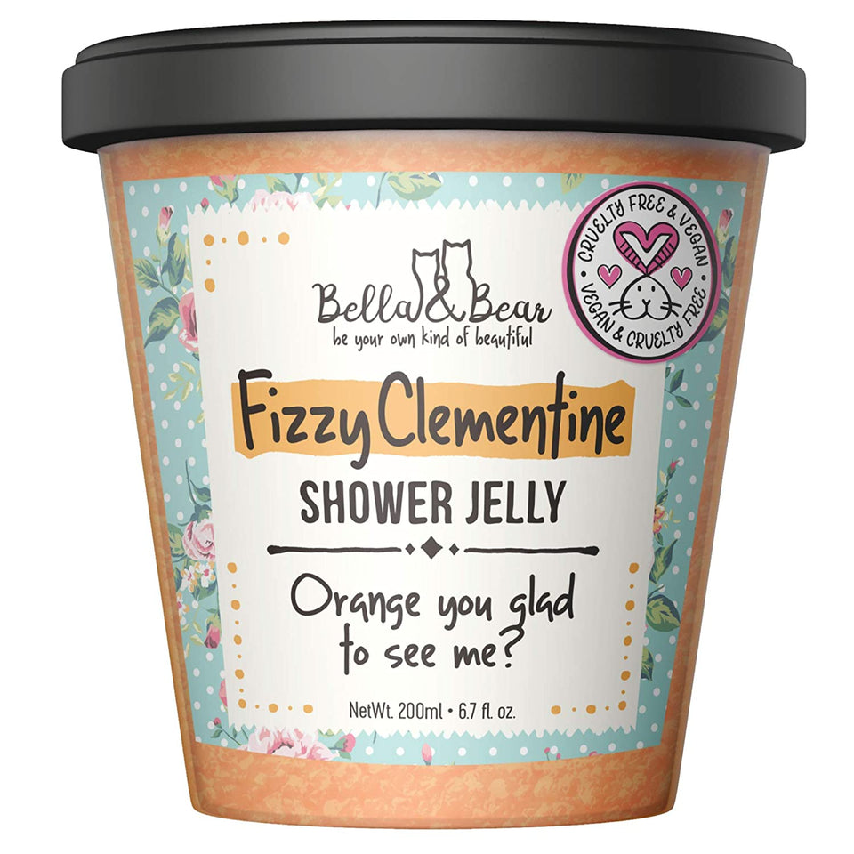 Bella and Bear - Fizzy Clementine Shower and Bath Jelly 6.7oz - Cruelty Free - Vegan