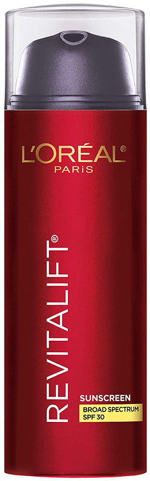 L'Oreal Paris Skincare RevitaliftTriple Power Broad Spectrum SPF 30 Sunscreen, Face Moisturizer with Pro-Retinol, Vitamin C, and Hyaluronic Acid to Reduce Wrinkles, Firm and Brighten Skin, 1.7 Oz.
