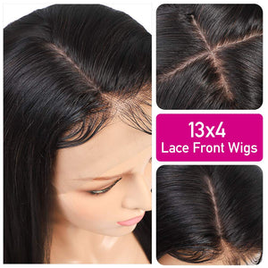 Subella Hair 9A Lace Front Wigs Human Hair with Baby Hair 150% Density Brazilian Straight Human Hair Wigs for Black Women Natural Color (24inch)