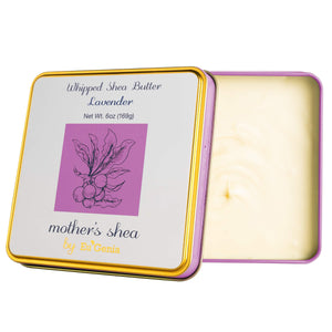 Mother's Shea by Eu'Genia Shea Butter (Lavender Scent, 6 Oz Tin) 100% Pure Raw Unrefined African Shea - Organic, Sustainably-Sourced Ingredients - Natural Skin & Hair Care