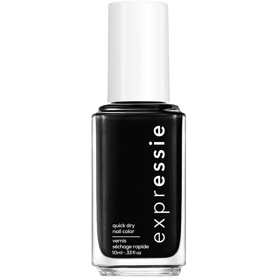 essie expressie Quick-Dry Nail Polish, Black 380 Now Or Never, 0.33 Ounces