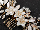 SWEETV Wedding Hair Comb Clip Bridal Crystal Wedding Hair Accessories for Brides and Bridesmaid, Gold