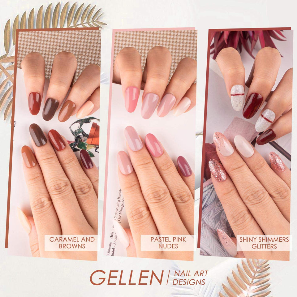 Gellen 16 Colors Gel Nail Polish Kit With Top Base Coat - Pastel Pink –