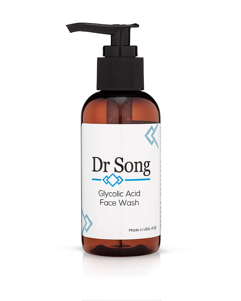 Dr Song Glycolic Acid Face Wash and Exfoliating Cleanser, 10% Glycolic Acid - AHA, Anti-Aging Exfoliating Skin Care, Fight Redness, Acne Breakouts and Blemishes, Diminish Fine Lines and Wrinkles
