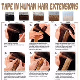 Burgundy Tape in Hair Extensions Human Hair Tape on Remy Hair Highlighted 14inch Long Straight Wine Red Seamless Skin Weft Invisible Double Sided for Women 14inch=80g 40 Pieces #99J