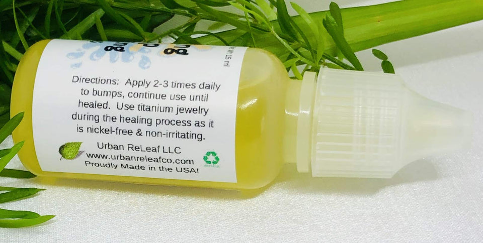 Urban ReLeaf Piercing Bump Shrinking Drops ! Gentle, Effective Aftercare Liquid. 100% Natural with Essential Oils. Fast and Gentle Help for Scars, Nodules, Cartilage, Nose, Ear Spots
