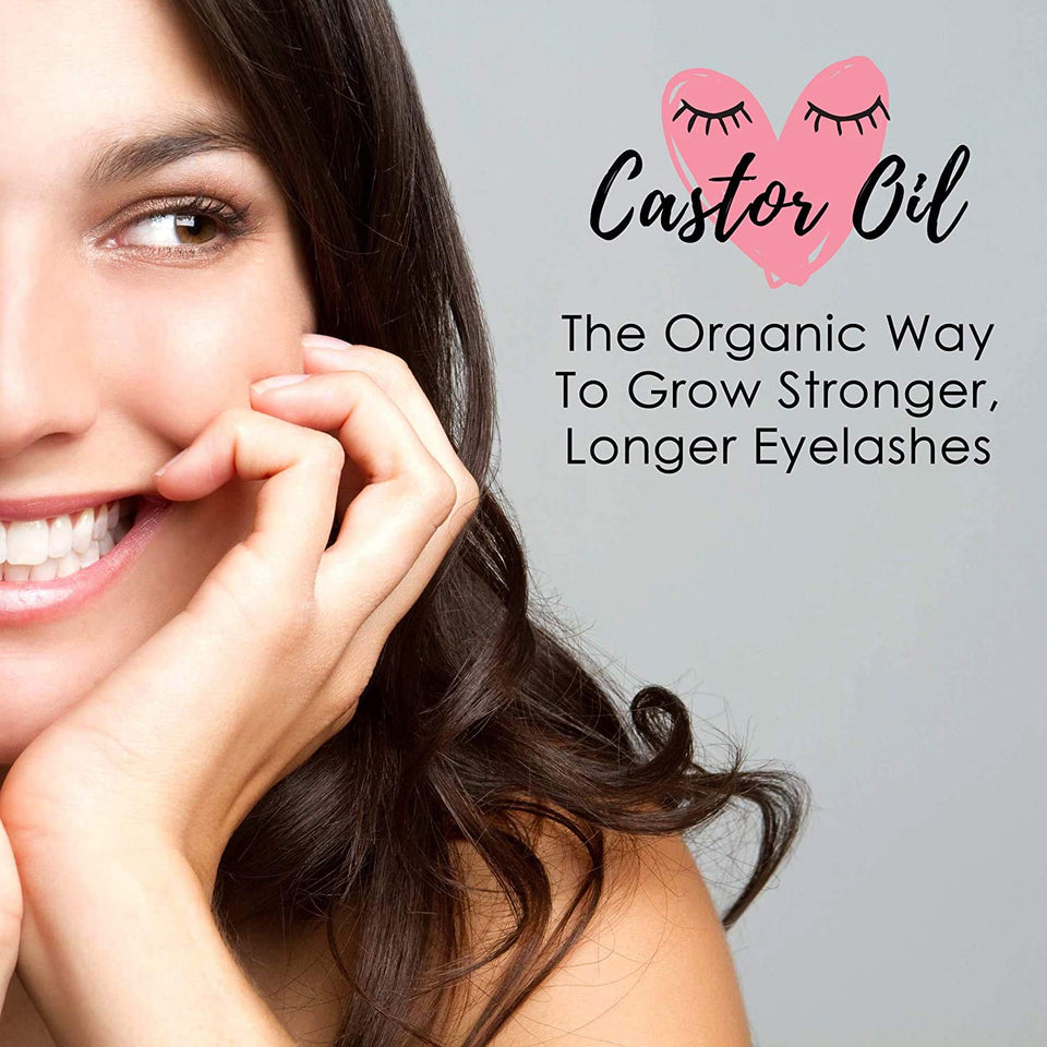 Organic Castor Oil Eyelash Serum By Sky Organics (1oz x 2 Pack) Cold-Pressed, 100% Pure Castor Oil - Dry Skin, Hair Growth, Eyelashes & Eyebrows growth- Caster Oil Lash Enhancer with Mascara Brushes