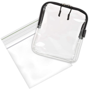 TSA Approved Clear Travel Toiletry Bag - Quart Size Cosmetic Bag for Travel - Carry On & Organize 3-1-1 Liquid Toiletries & More