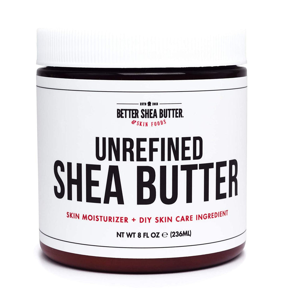 Unrefined African Shea Butter - Ivory, 100% Pure & Raw - Moisturizing and Rich Body Butter for Dry Skin - Suitable for All Skin Types - Use Alone or in DIY Whipped Body Butters - 8 oz Jar