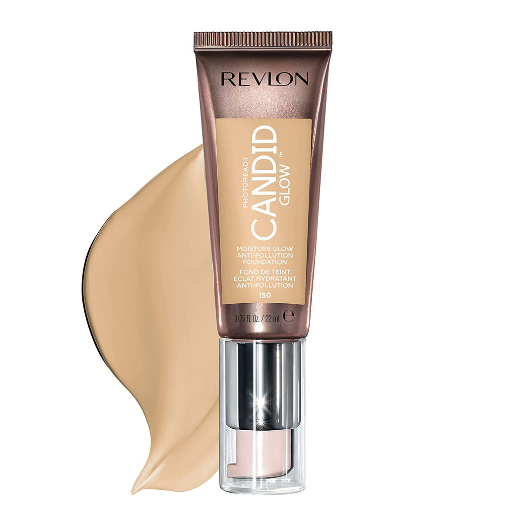 Revlon PhotoReady Candid Glow Moisture Glow Anti-Pollution Foundation with Vitamin E & Prickly Pear Oil, Anti-Blue Light Ingredients, without Parabens, Pthalates, and Fragrances, Creme Brulee, 0.75 oz