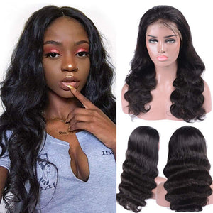 Wingirl Lace Front Human Hair Wigs for Women Pre Plucked Hairline 220% Denisty Brazilian Body Wave Lace Front Wigs with Baby Hair Natural Color(20Inch, 220% Denisty)