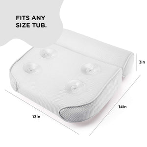 Comfortable Bathtub Pillow For Tub, Bath Pillow For Neck & Back Support With Strong Suction Cups & Hook, Soft Spa Pillow For Luxurious Bathing, Hot Tub Pillow Made With Soft Mesh For Maximum Pleasure