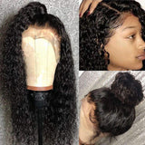 V SHOW Hair Lace Front Wigs Human Hair Brazilian Curly Pre Plucked Lace Wigs Natural Hairline with Baby Hair for Black Women(24 Inches)