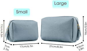 Small Vegan Leather Makeup Bag for Purse Travel Makeup Pouch Mini Cosmetic Bag for Women Girls