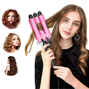 Coidak 3 Barrel Curling Iron, Waver Curling Iron Adjustable 25mm Hair Waver Curling Iron for Long or Short Hair Heat Up Quickly Last Long Waver Iron Wand for Women