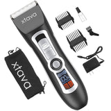 xtava Pro Cordless Hair Clippers and Beard Trimmer - 4.5 Hour Long Life Battery, LCD Display, Titanium and Ceramic Blades - Includes Length Guide Combs, Storage Bag, and Charging Adapter