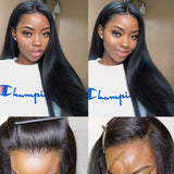 ISEE Hair Brazilian Virgin Lace Front Wigs Human Hair Straight Glueless Wig with Natural Hairline for Black Women (20inches, Lace Front Wig)