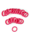 Heliums Small Fuchsia Pink Gentle Hold, 1 Inch Mini Sized, Soft and Stretchy Seamless Elastic Nylon Fabric Rolled Ponytail Holders for for Kids, Braids and Fine Hair - 20 Hair Ties