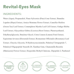 emerginC Revital-Eyes Mask - Soothing Gauze Eye Pads with Cucumber + Ginkgo to Help the Appearance of Puffy Eyes + Dark Under-Eye Circles - Refrigerate for Cooling Sensation (5 Sets of 2)