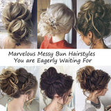 EMERLY Messy Bun Hair Piece Synthetic Scrunchy Tousled Updo Hair Extensions Ponytail Curly Hair Pieces for Women