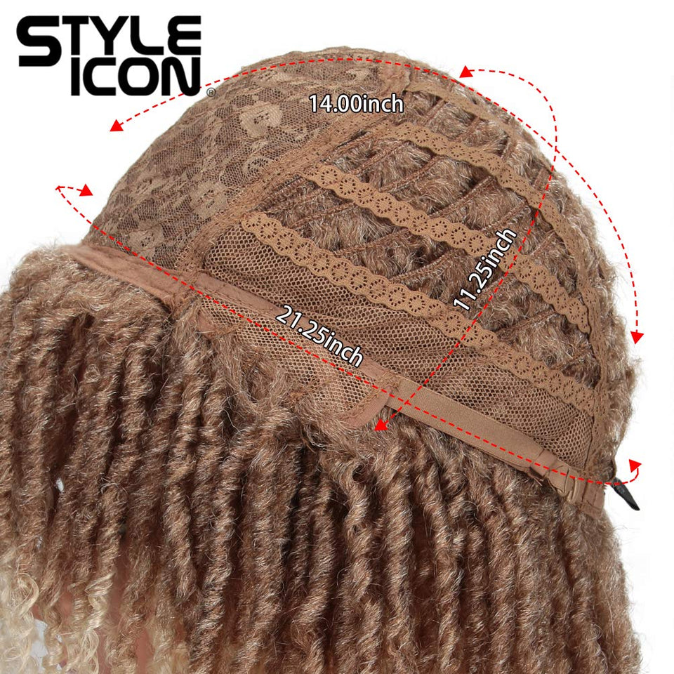 Style Icon 6" Short Dreadlock Wig Twist Wigs for Black Women Short Curly Synthetic Wigs (6", T27/613)