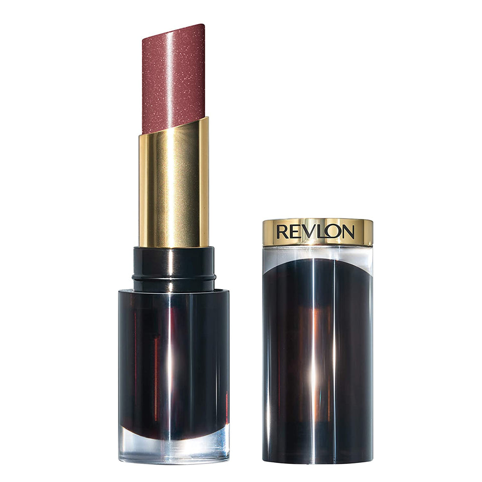 Revlon Super Lustrous Glass Shine Lipstick, Flawless Moisturizing Lip Color with Aloe, Hyaluronic Acid and Rose Quartz, Glazed Mauve (007), 0.15 oz