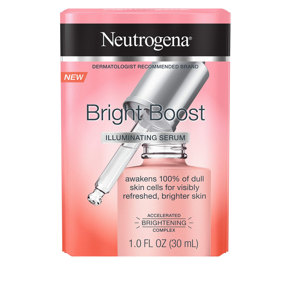Neutrogena Bright Boost Illuminating Face Serum with Neoglucosamine & Turmeric Extract for Even Skin Tone, Resurfacing Serum for Face to Reduce Dark Spots & Hyperpigmentation, 1.0 fl. oz (Pack of 3)