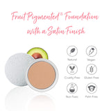 100% PURE Fruit Pigmented Cream Foundation, Peach Bisque, Full Coverage Foundation, Anti-Aging, Matte Finish, Vegan Makeup (Medium with Olive Undertone) - 0.32 oz