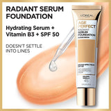 L'Oreal Paris Age Perfect Radiant Serum Foundation with SPF 50, Golden Ivory, 1 Ounce