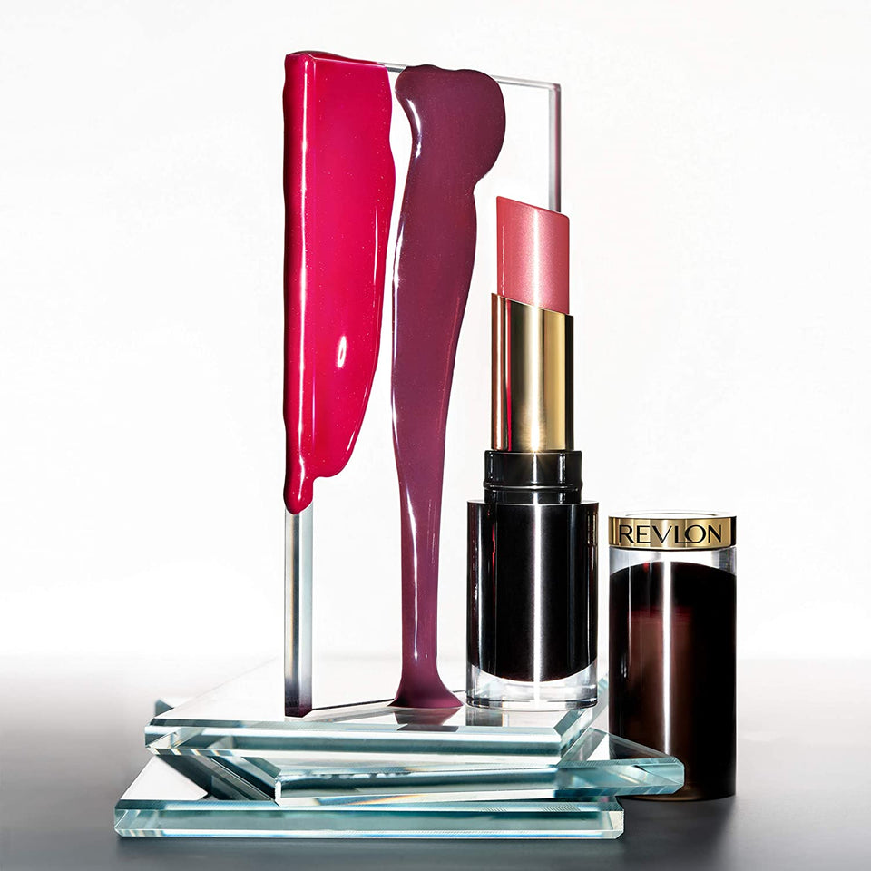 Revlon Super Lustrous Glass Shine Lipstick, Flawless Moisturizing Lip Color with Aloe, Hyaluronic Acid and Rose Quartz, Glistening Purple (011), 0.15 oz