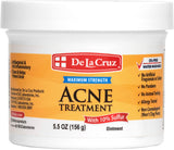 De La Cruz 10% Sulfur Ointment Acne Treatment - Medication to Clear Cystic Acne Pimples and Blackheads on Face and Body - Made in USA - Jumbo Size 5.5 oz