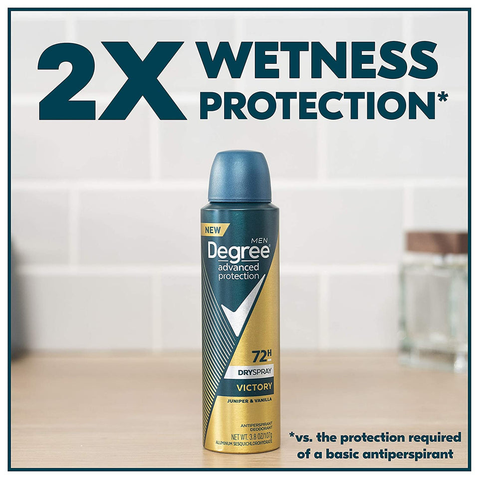 Degree Antiperspirant Deodorant Spray 72 HR Wetness Protection Victory Strongest Antiperspirant Spray for Excessive Armpit Sweat 3.8 oz 3 Count