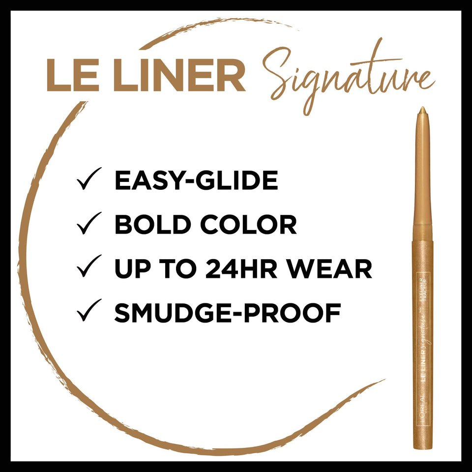 L'Oreal Paris Makeup Le Liner Signature Mechanical Eyeliner, Easy-Glide, Smudge Resistant, Bold Color, Long Lasting, Waterproof Eyeliner, Gold Velvet, 0.011 oz., 1 count