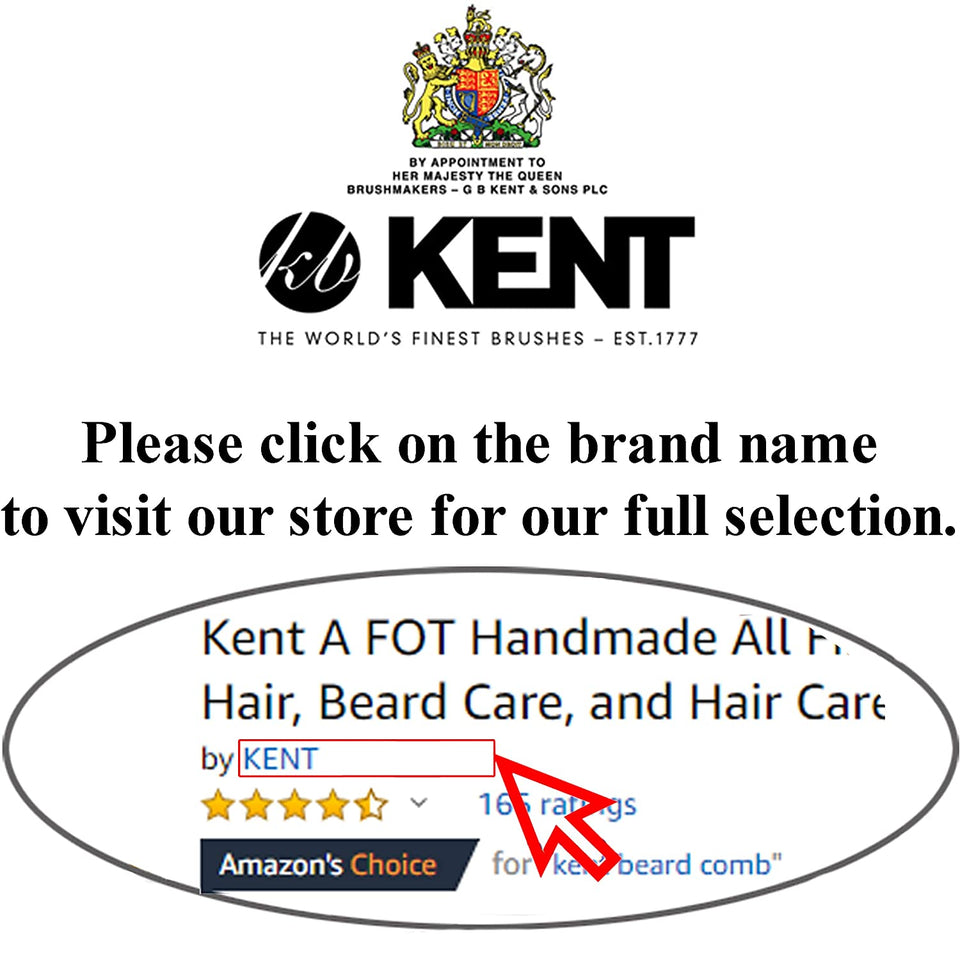 Kent A 81T X-Small Gentleman's Beard and Mustache Pocket Comb, Fine Toothed Pocket Size for Facial Hair Grooming and Styling. Saw-cut of Quality Cellulose Acetate, Hand Polished. Hand-Made in England