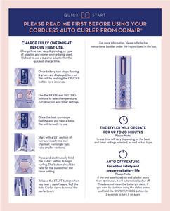 Unbound Cordless Auto Curler From Conair - The First High Performance Cordless, Rechargeable Auto Curler for Curls or Waves Anytime, Anywhere