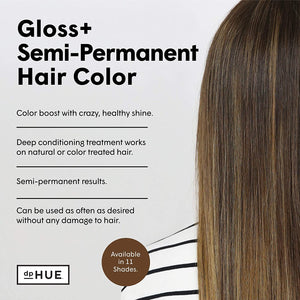 dpHUE Gloss+ - Light Brown, 6.5 oz - Color-Boosting Semi-Permanent Hair Dye & Deep Conditioner - Enhance & Deepen Natural or Color-Treated Hair - Gluten-Free, Vegan