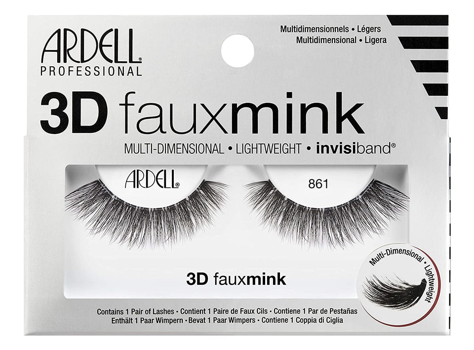 Ardell False Eyelashes 3D Faux Mink 861, 4 pairs