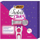 BIC Soleil Click 5 Women's 5-blade Razor Gift Set, 2 Handles 12 Cartridges
