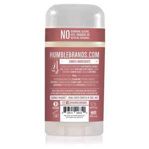 Humble Brands All Natural Aluminum Free Deodorant Stick for Women and Men, Lasts All Day, Safe, and Certified Cruelty Free, Geranium and Vetiver, Pack of 1
