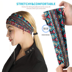 Headbands for Women, Bohemian Style Yoga Elastic Headwraps Head Wrap Hair Band 8 Pack (Style 1)